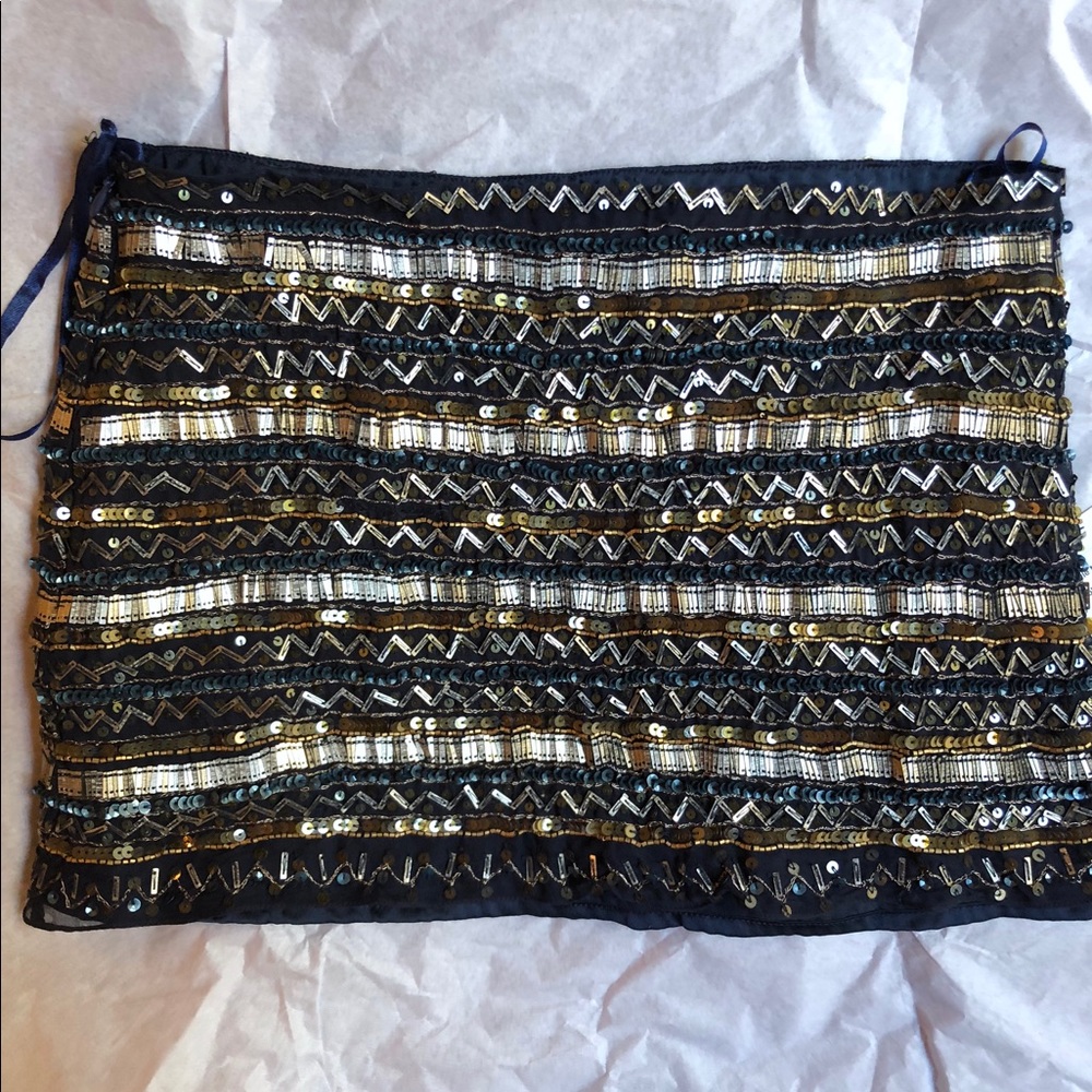 Parker beaded tribal mini skirt - glam silver navy - Picture 5 of 8